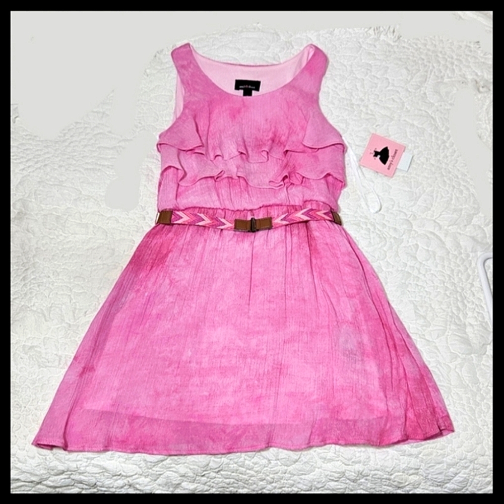 AMYS CLOSET Girls Pink Sleeveless Ruffled Pleated Sundress NWT